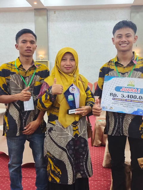 Gambar prestasi Juara 1 Landscape and Gardening – LKS SMK Tingkat Provinsi Aceh XXXI Tahun 2023